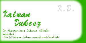 kalman dukesz business card