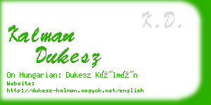 kalman dukesz business card